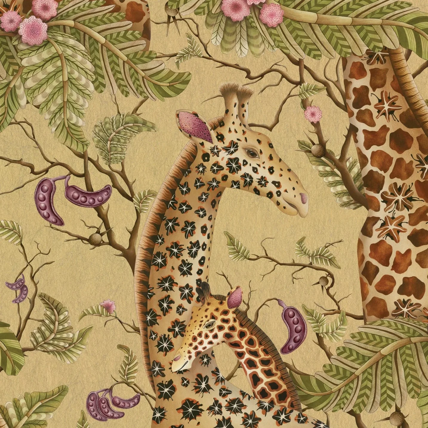 Carta da Parati “Royal Giraffe Gilded oro" | COLE & SON ARDMORE BAOBAB