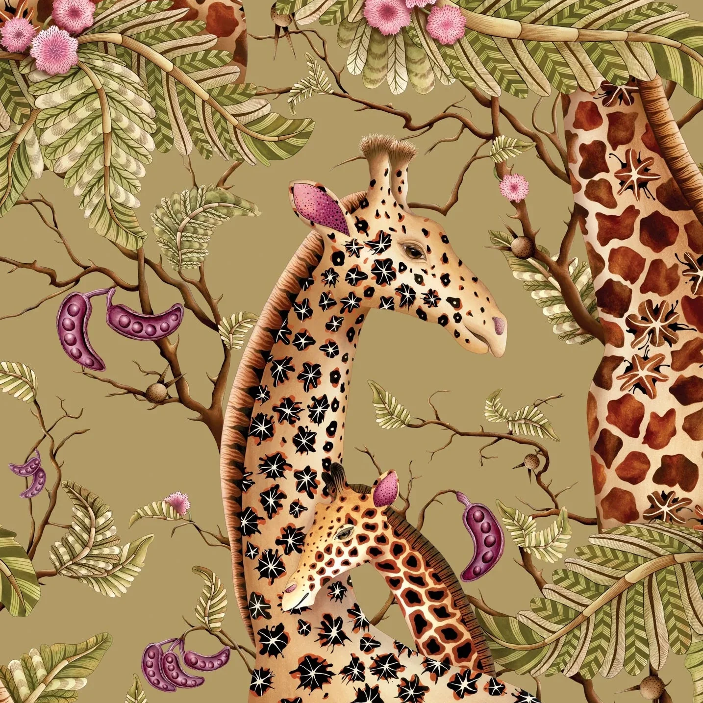 Carta da Parati “Royal Giraffe oro" | COLE & SON ARDMORE BAOBAB
