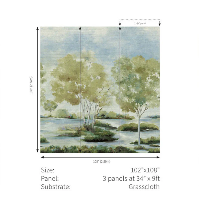 Carta da parati - "Savannah Mural - Basil Cream" | WALLQUEST - DAISY BENNETT - Image 3