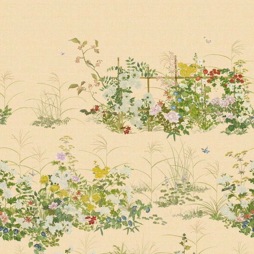 Carta da parati "Scenic Flora Luxury base beige caldo" - YOKU | COLE&SON