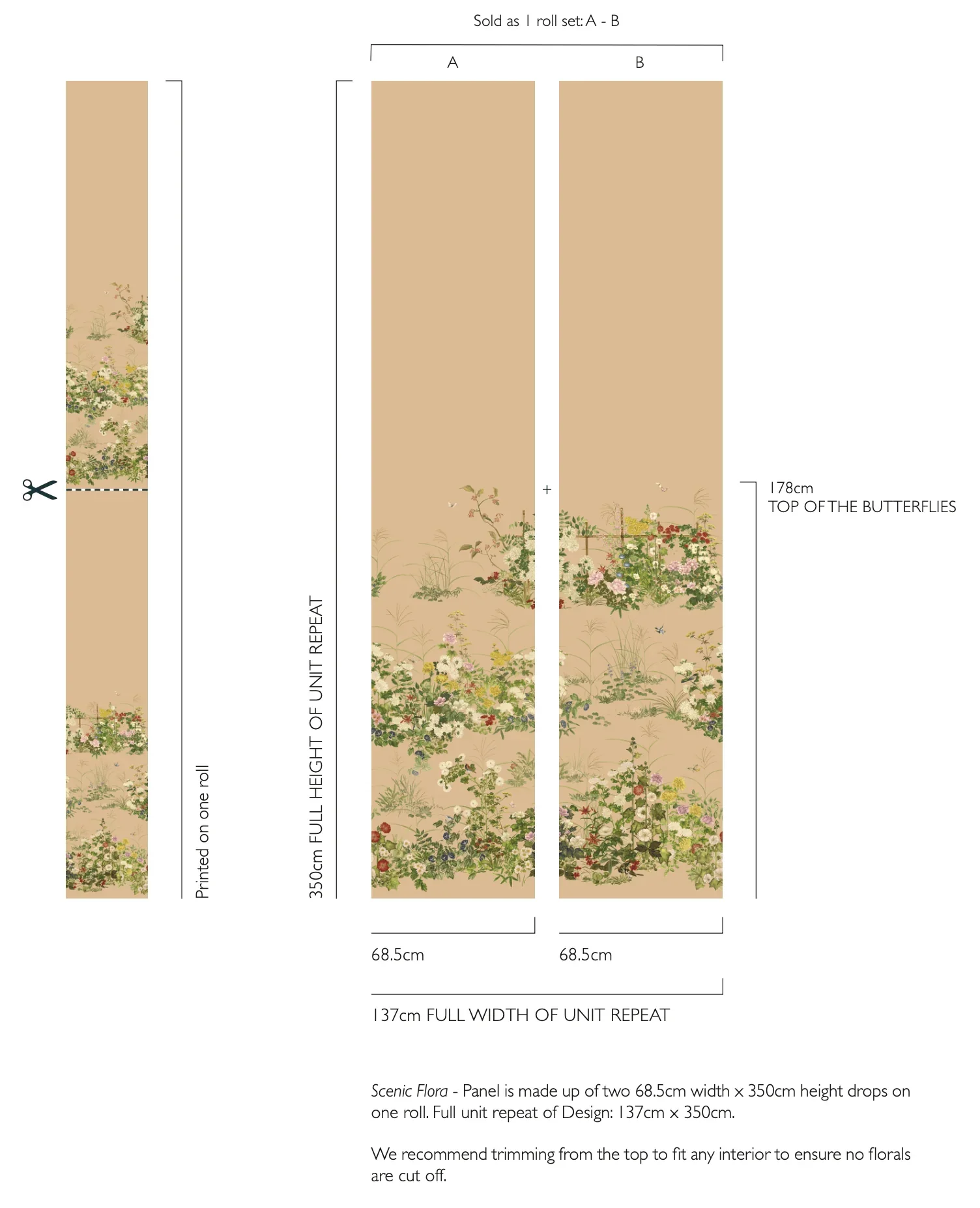 Carta da parati "Scenic Flora color oro metallizzato" - YOKU | COLE&SON - Image 3
