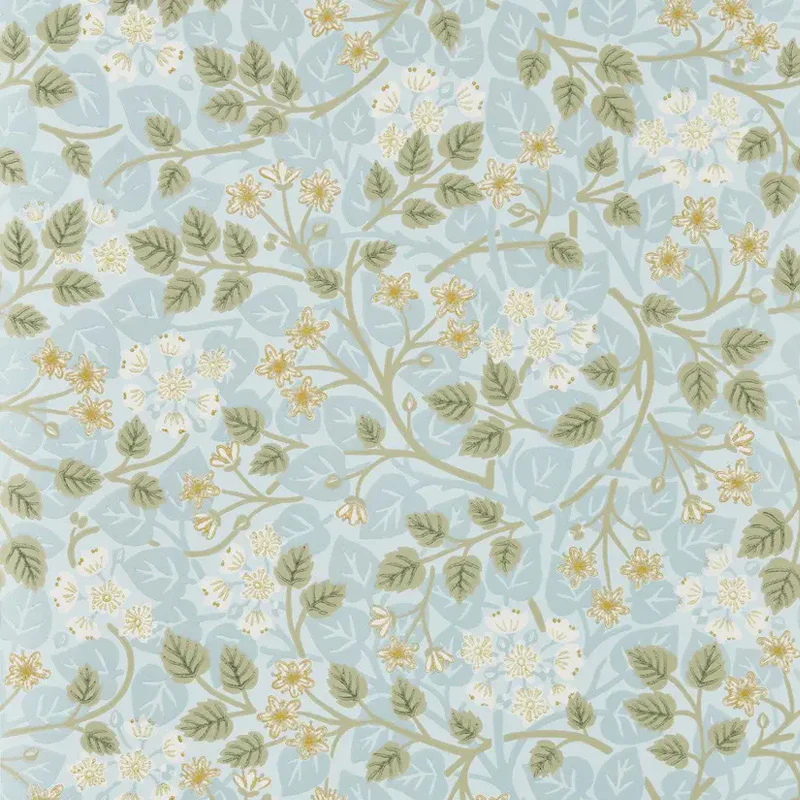 Carta da parati "Silver Lime Azzurro" - Highgrove - SANDERSON