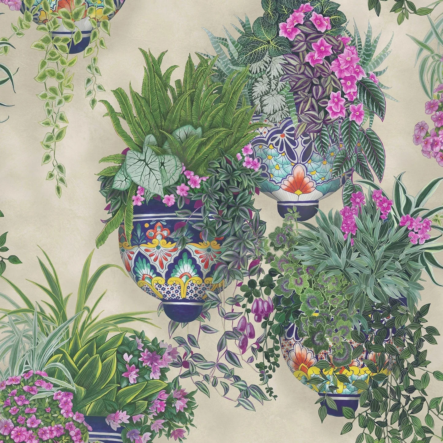 Carta da Parati “Talavera beige e verde” | COLE & SON