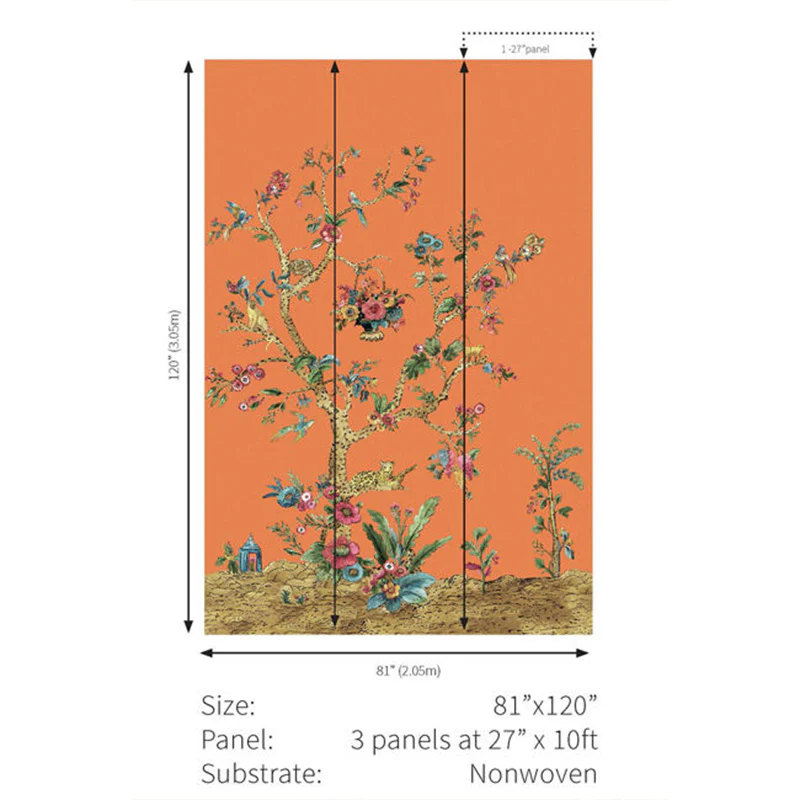 Carta da parati - "Tanzania Tree of Life Mural - Clementine" | WALLQUEST - DAISY BENNETT - Image 2