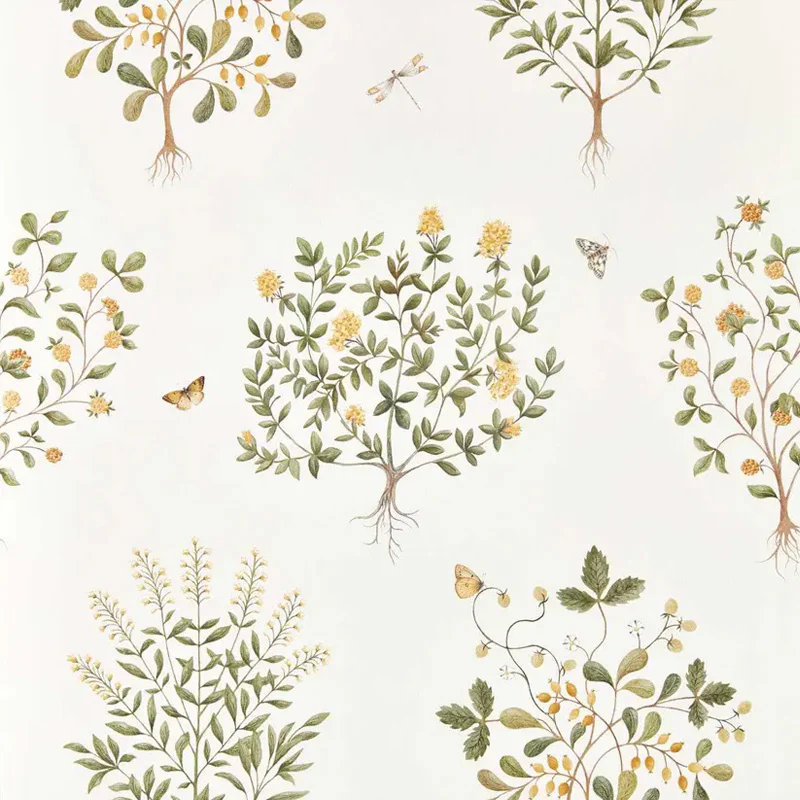 Carta da parati "Thyme Walk gialla" - Highgrove - SANDERSON