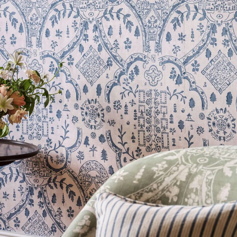 Carta da parati "Topiary View azzurra" - Highgrove - SANDERSON - Image 2