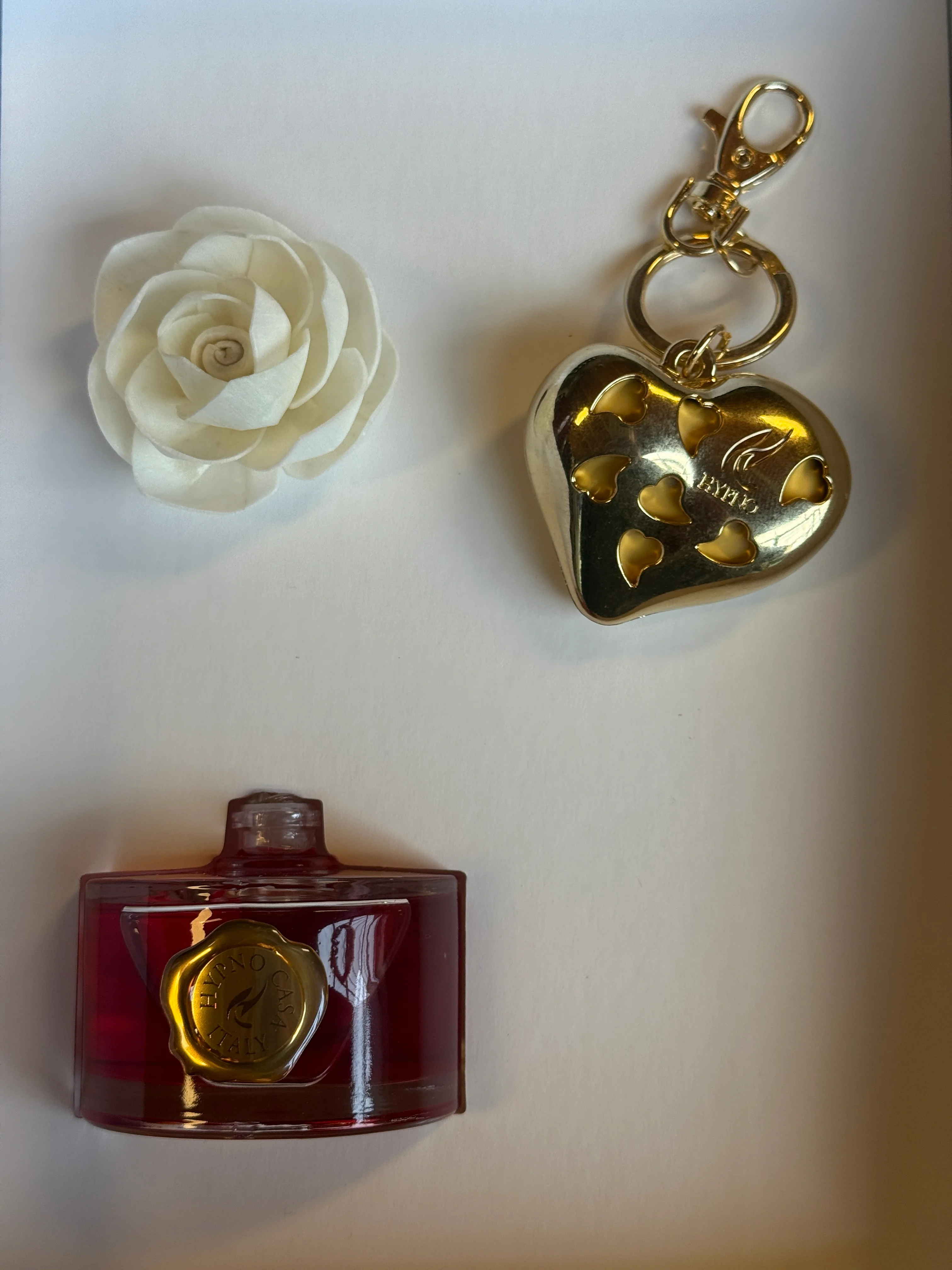 Confezione regalo - portachiavi e diffusore da 60 ml "Dolci emozioni con rosa" - Image 3