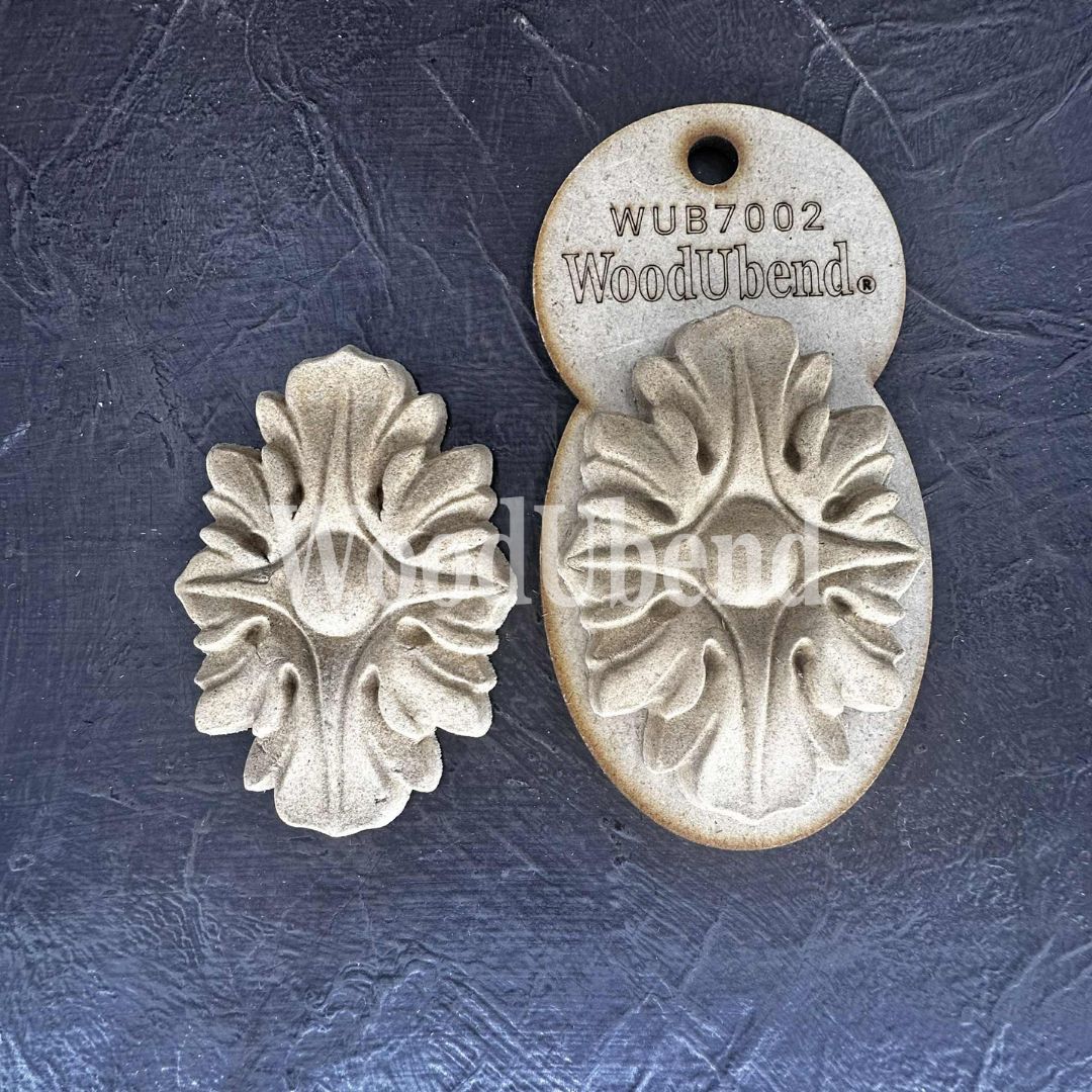 Coppia di fregi decorativi "Leafy drops" WoodUbend