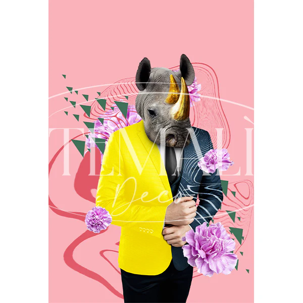 Decoupagé Fauna Pop - Pink Rhino - Image 5