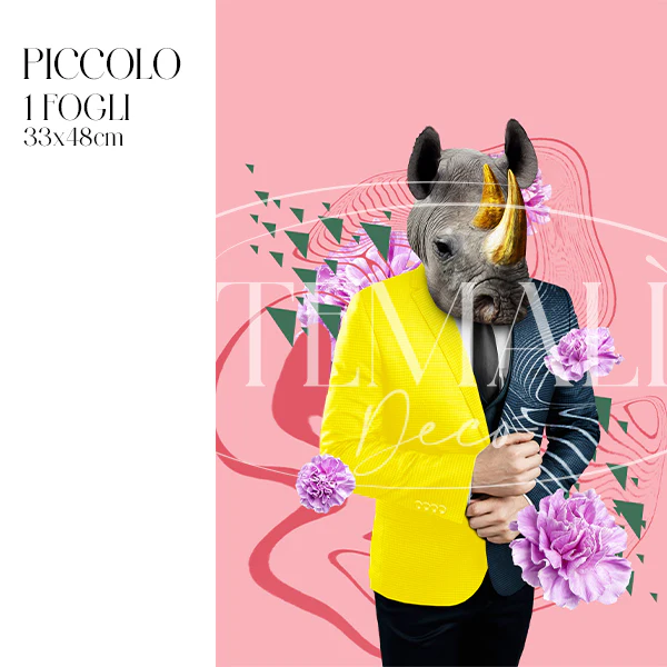 Decoupagé Fauna Pop - Pink Rhino - Image 6