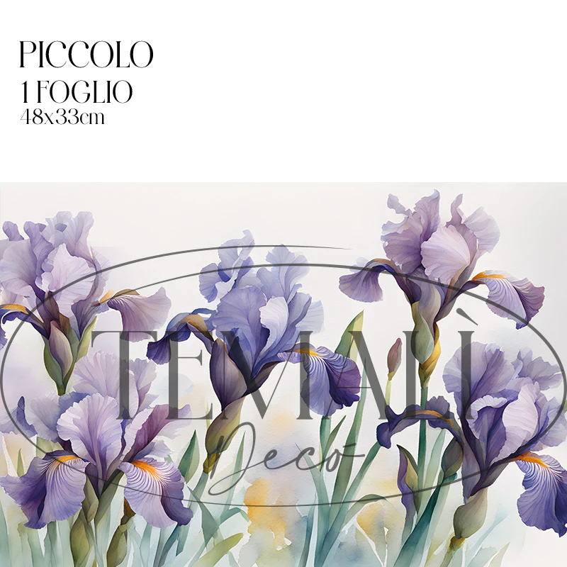 Dècoupage Modern Flora – Fiori acquerello viola orizzontale - Image 3
