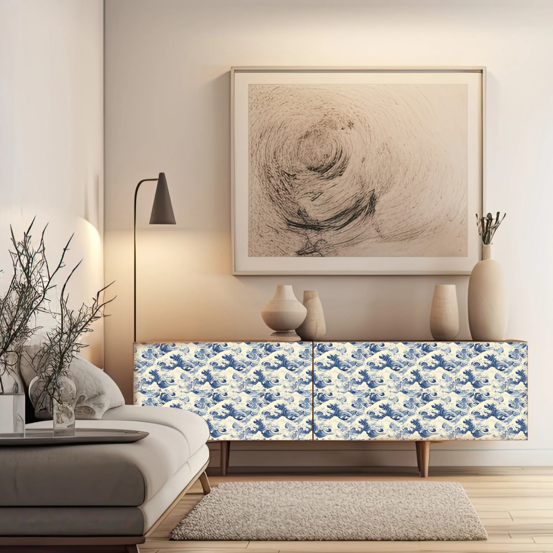 Dècoupage Toile de Jouy - Onde blu - Image 2