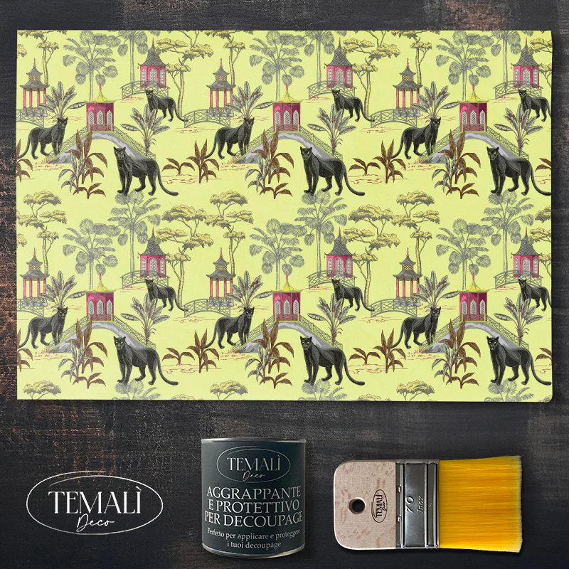 Dècoupage Tropical - Panther Chinoiserie