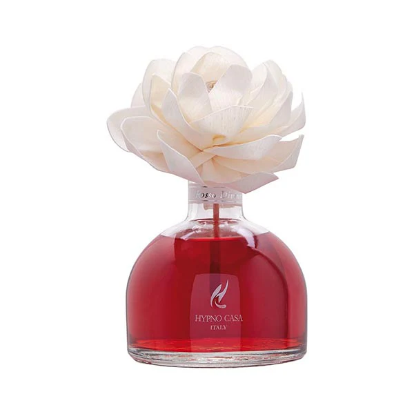 Diffusore di Fragranza Rosa "Rosso Divino" con Fiore, Hypno Casa, 100 ml