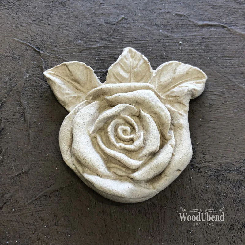 Fregio Decorativo "Rosa e Foglie", WoodUbend