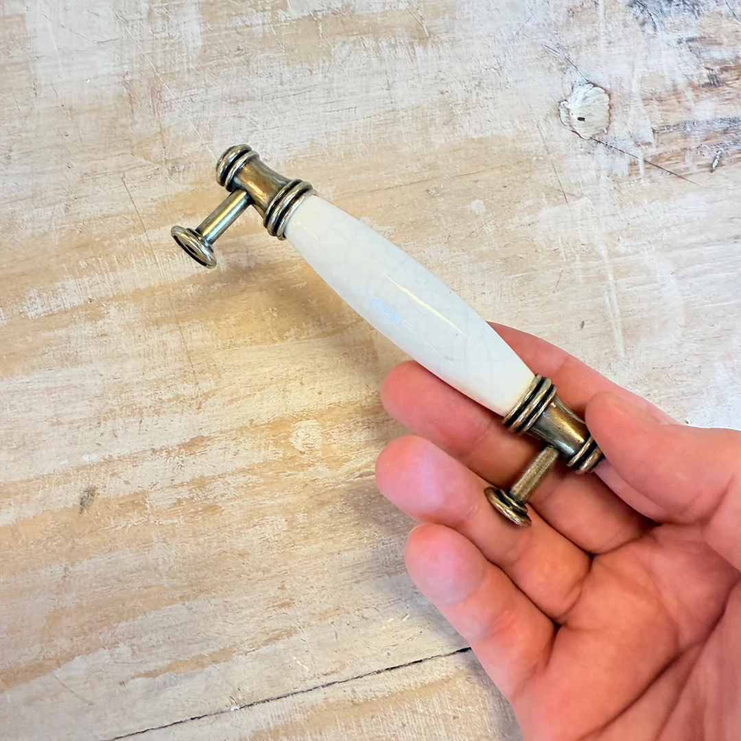 Maniglia “Vintage bianco e ottone" - Image 3