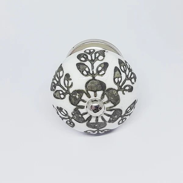 Pomello in ceramica “Caleidoscopio Floreale Nero"