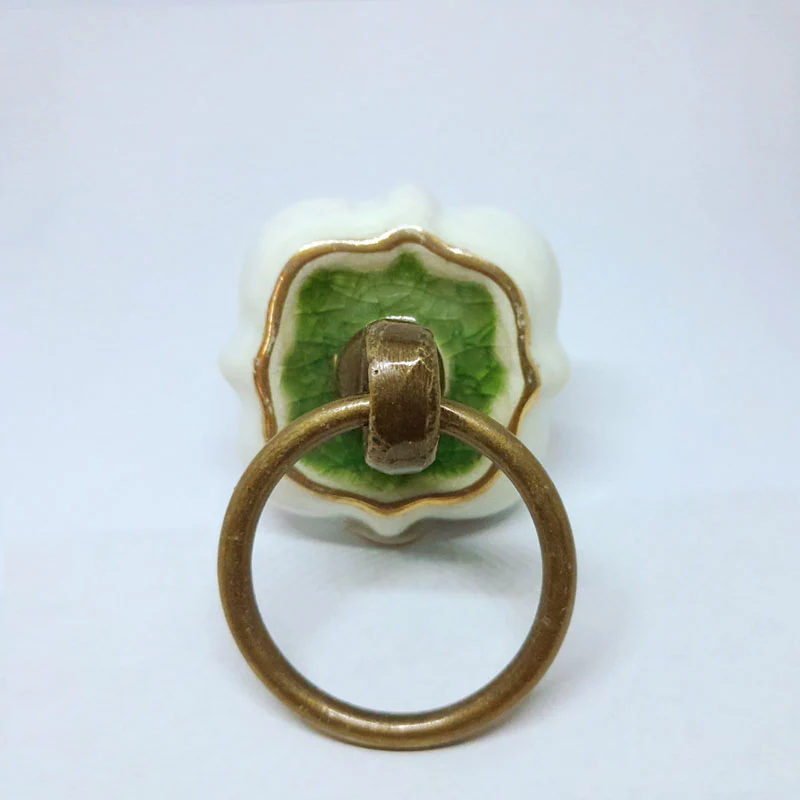 Pomello in ceramica “Batti-cassetto Verde "
