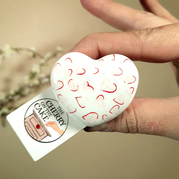 Pomello in ceramica “Cuore White and Hearts" - Image 3