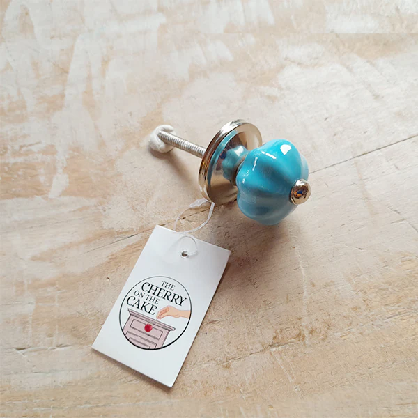 Pomello in ceramica “Light Blue Small Flower" - Image 2