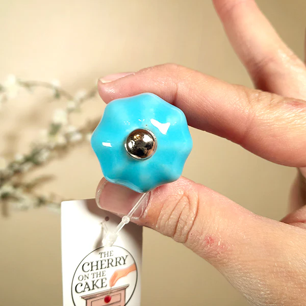 Pomello in ceramica “Light Blue Small Flower" - Image 3
