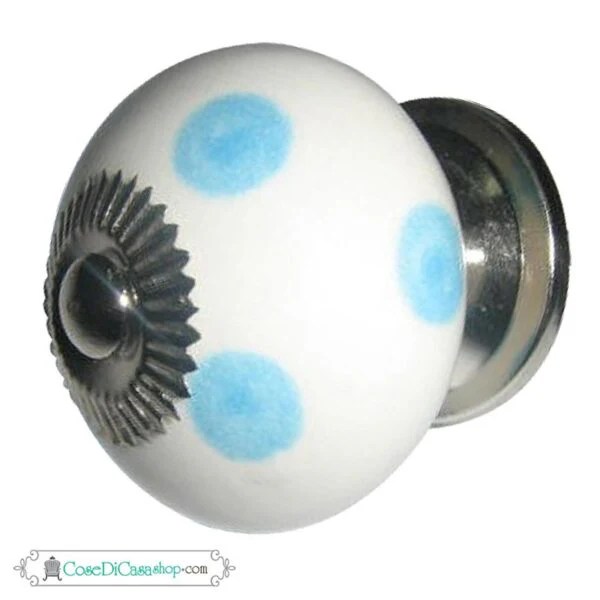 Pomello in ceramica "Pois Azzurri" 4 cm - Image 2