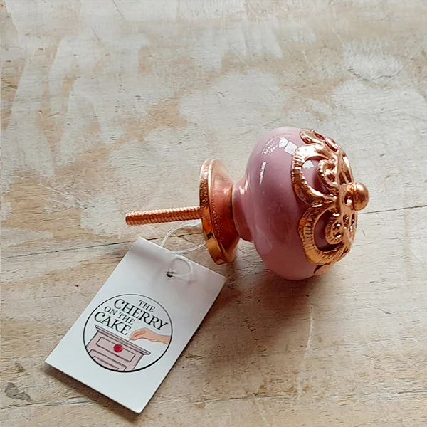 Pomello in ceramica “Sfera Preziosa Rosa & Rame" - Image 2
