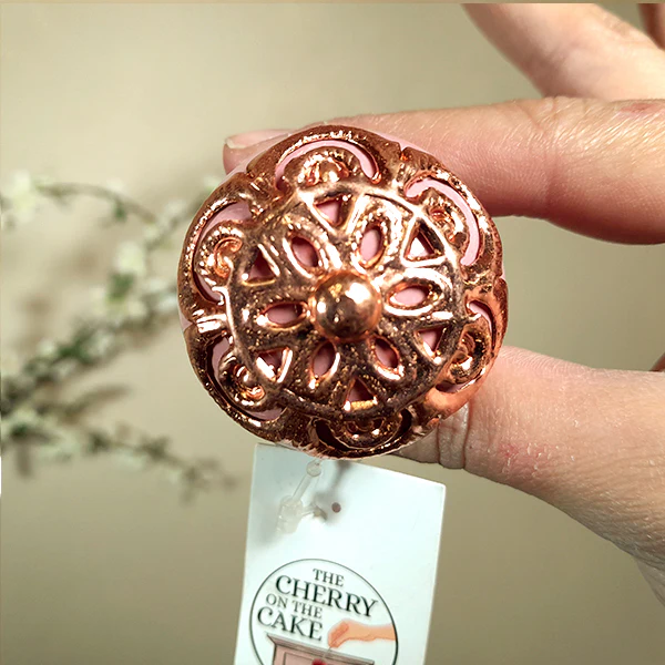Pomello in ceramica “Sfera Preziosa Rosa & Rame" - Image 3