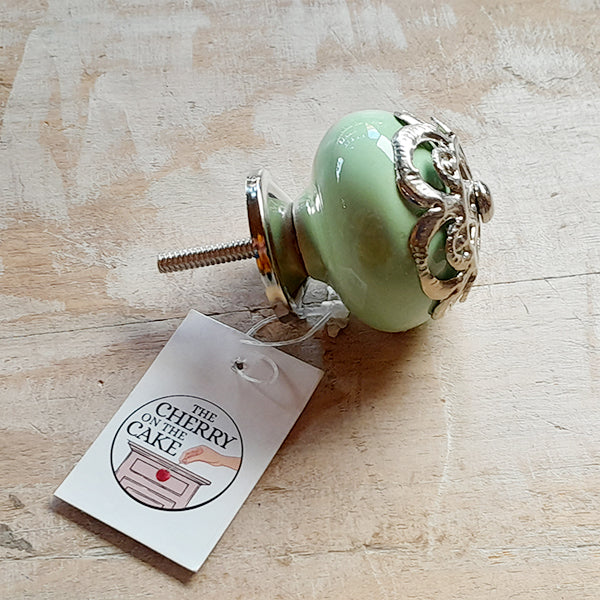 Pomello in ceramica “Sfera Preziosa Verde & Argento" - Image 2