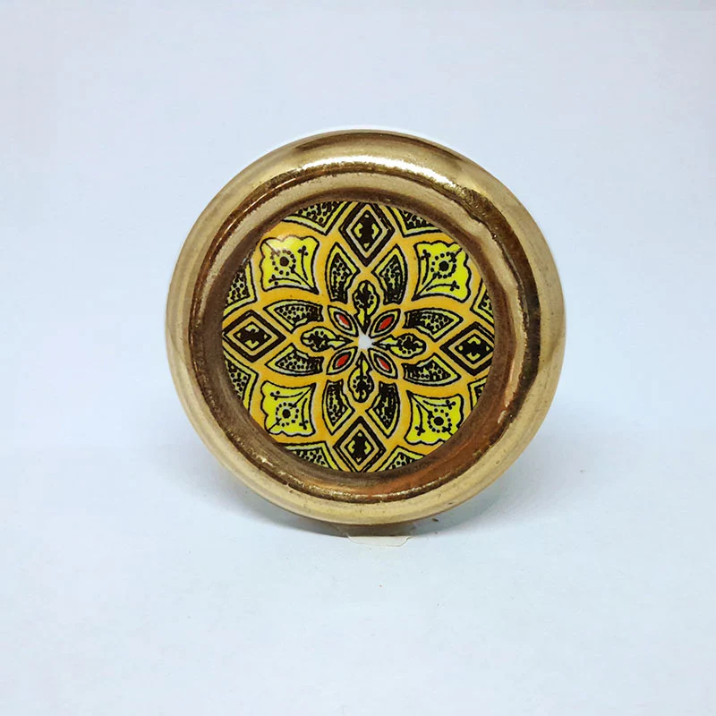 Pomello in ceramica “Tondo Arabic Giallo"