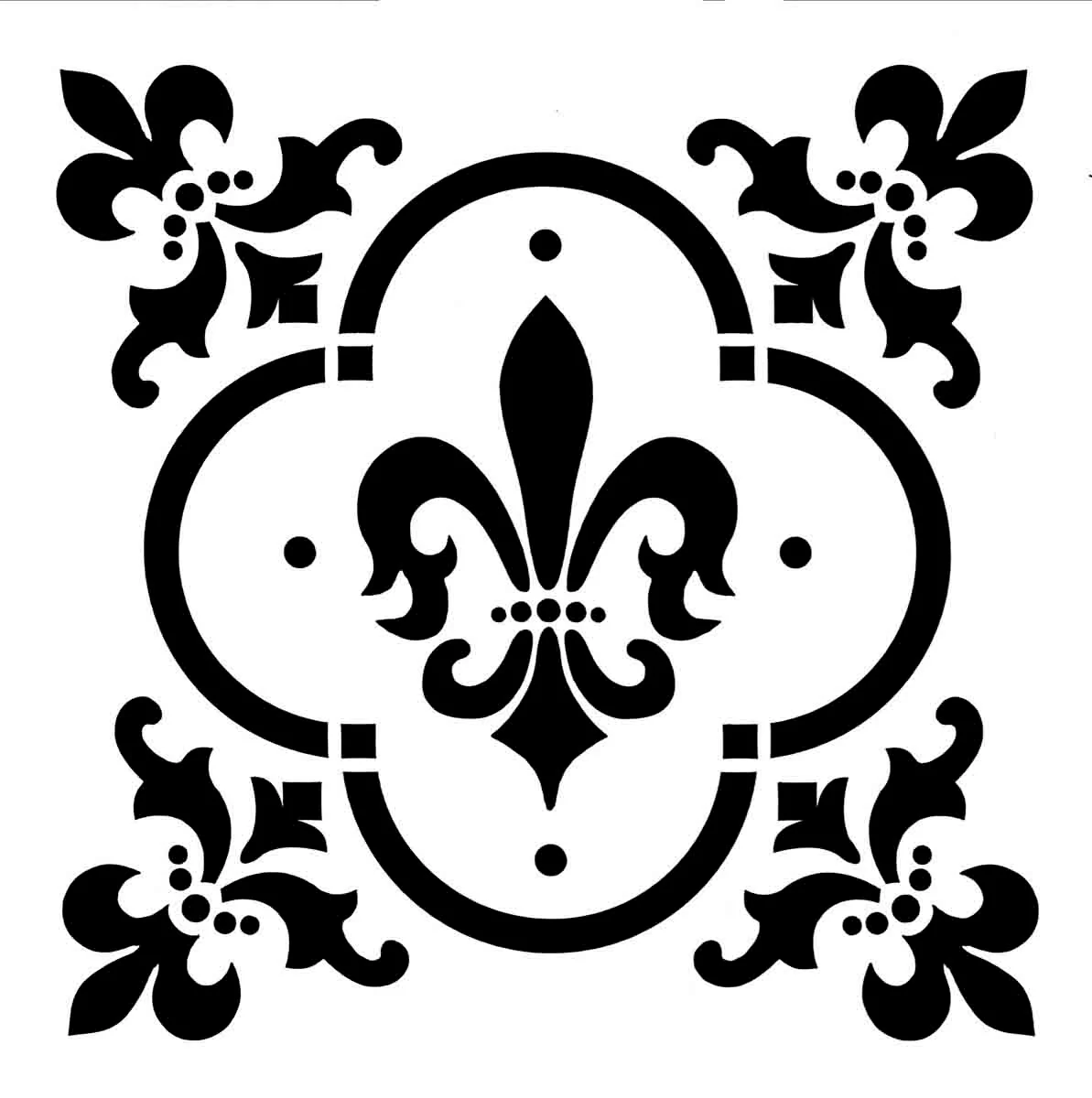Posh Chalk Stencil Fleur De Lis 30x30cm - WoodUbend