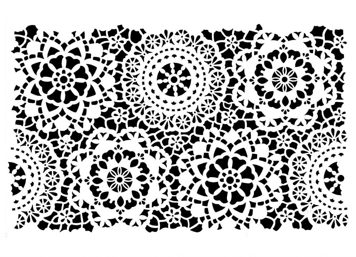 Posh Chalk Stencil Hippy Lace (small) 35x49cm - WoodUbend