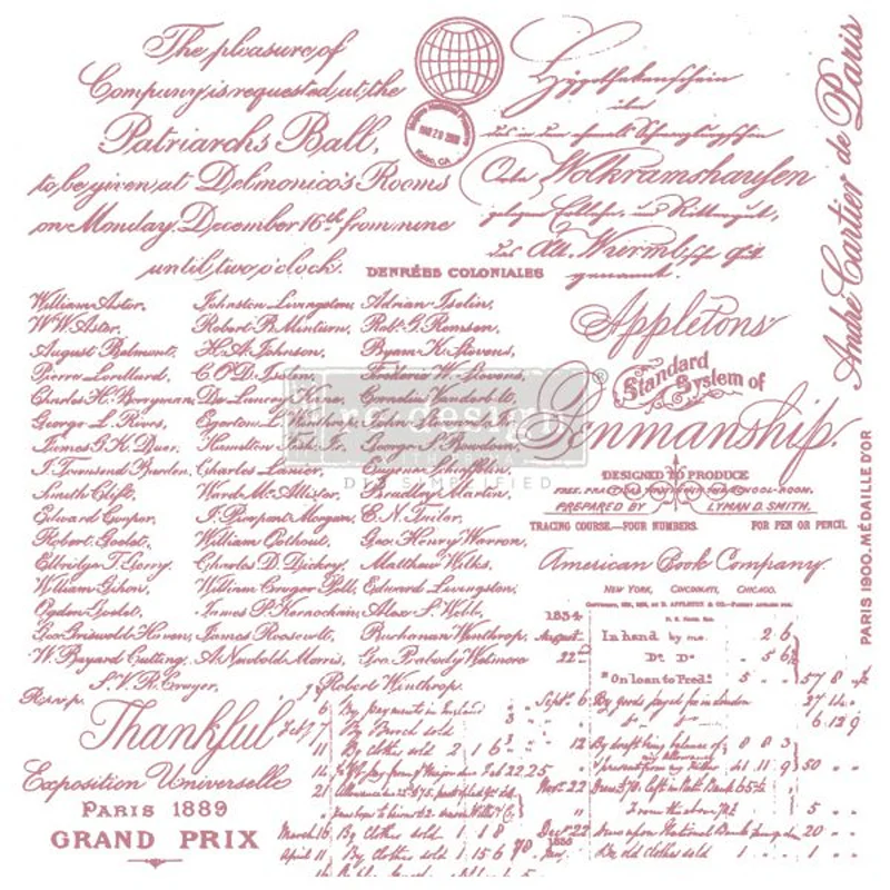 Redesign Decor Stamp "HANDWRITTEN NOTE" 30,5 x 30,5 cm