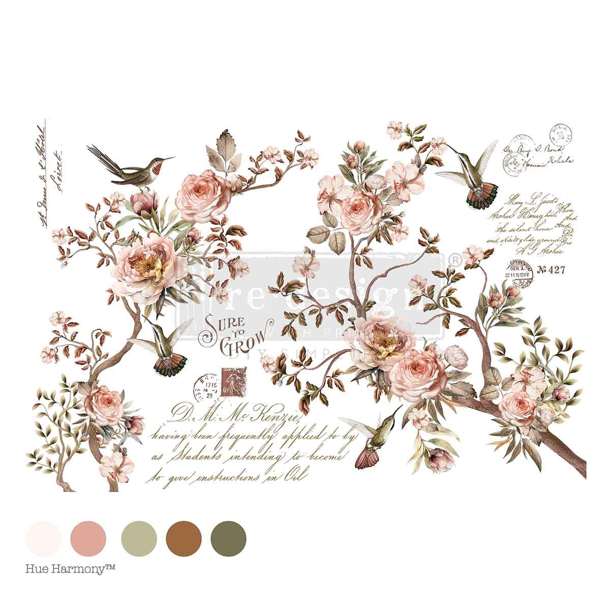 Redesign Decor Transfers – "Blossom Tweet” 4 fogli 90x70 cm