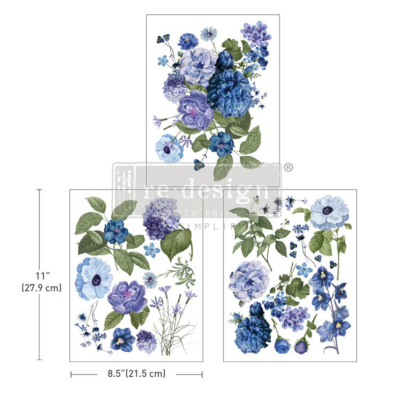 Redesign Decor Transfers “BLUE GARDENS” 21,5x28 cm