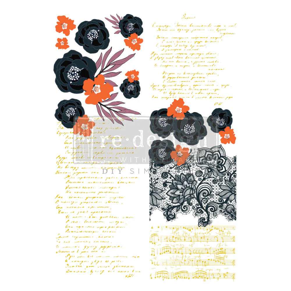 Redesign Decor Transfers "CECE FLEUR NOIR" 61x89 cm