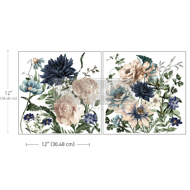 Redesign Decor Transfers "CERULEAN BLOOMS" 30,48x30,48 cm