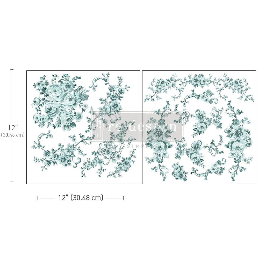Redesign Decor Transfers "MINTY ROSES" 31x31 cm