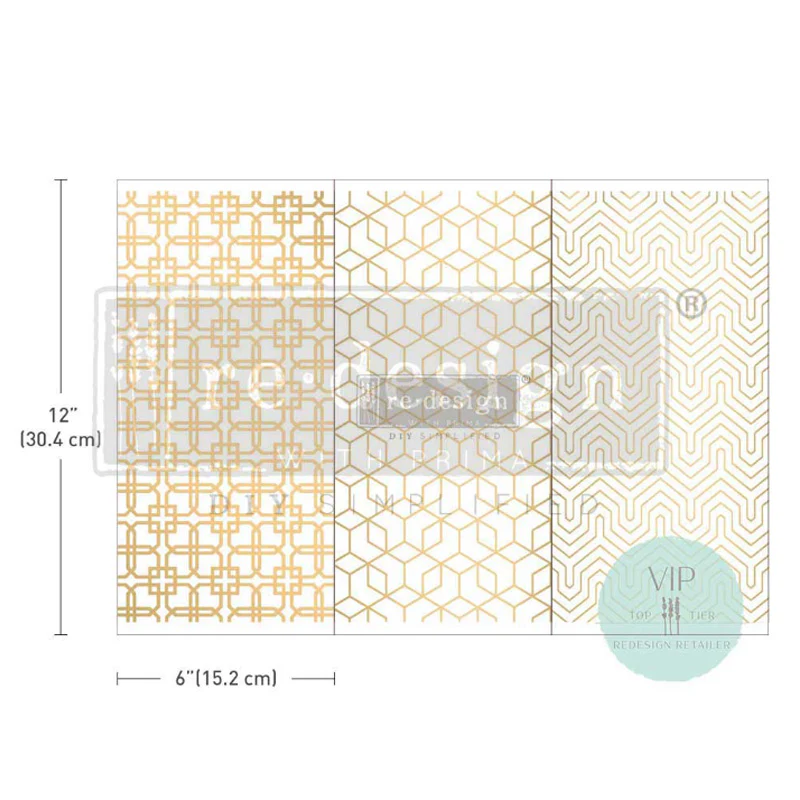 Redesign Decor Transfers "MOTIF GÉOMÉTRIQUE" 15 x 30,5 cm