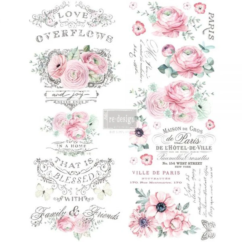Redesign Decor Transfers "OVERFLOWING LOVE" 59 x 76 cm