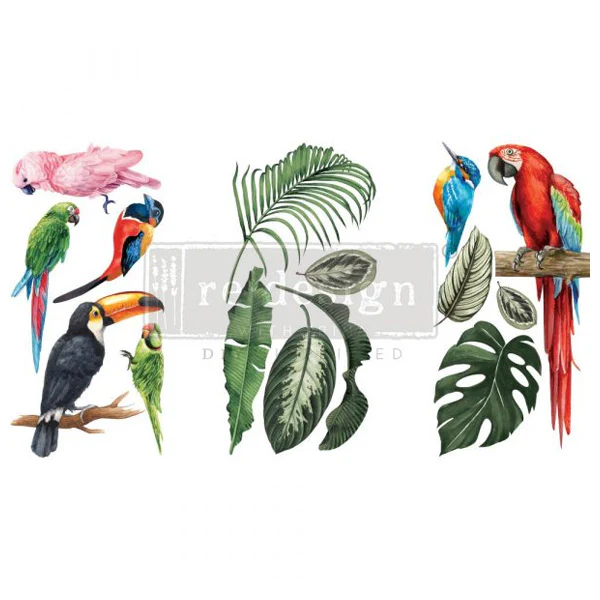 Redesign Decor Transfers "TROPICAL BIRDS" 15 x 30,5 cm