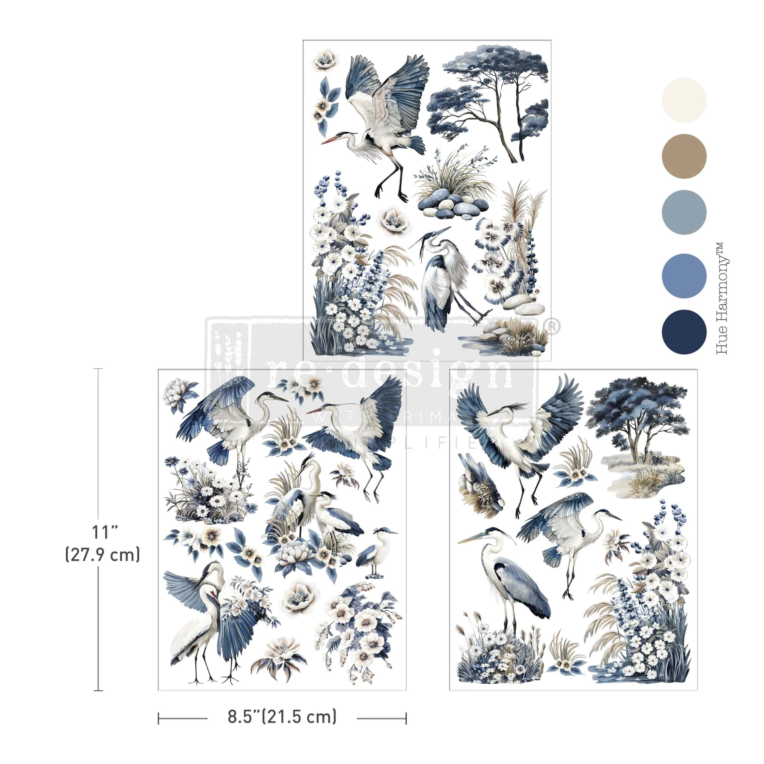 Redesign Middy Transfers – "Whispers by the Marsh" 21,5x28 cm 3 fogli
