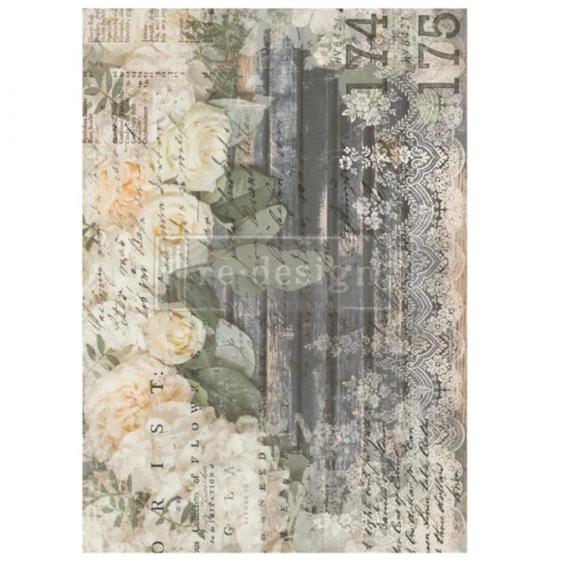 Redesign Decor Transfers "WHITE FLEUR" 61 x 89 cm