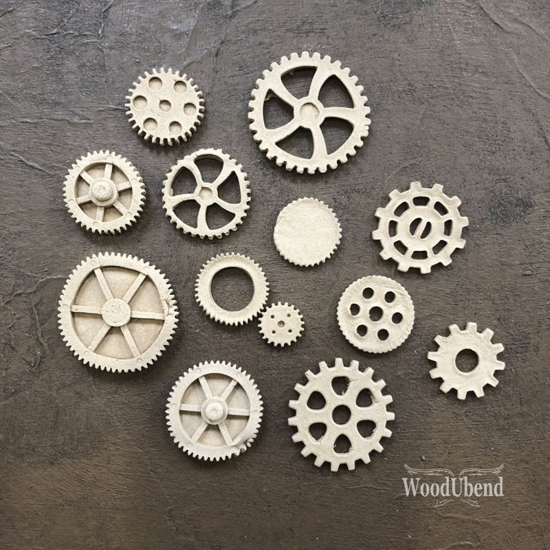 Set di Fregi Decorativi "Set di Ingranaggi", 13 pezzi, WoodUbend