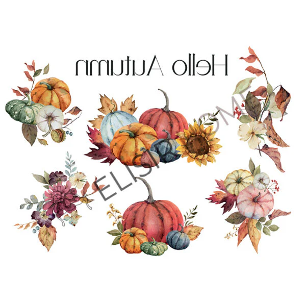 Stampa Trasferibile “AUTUNNO, HELLO AUTUMN” 28×40 cm - Image 2