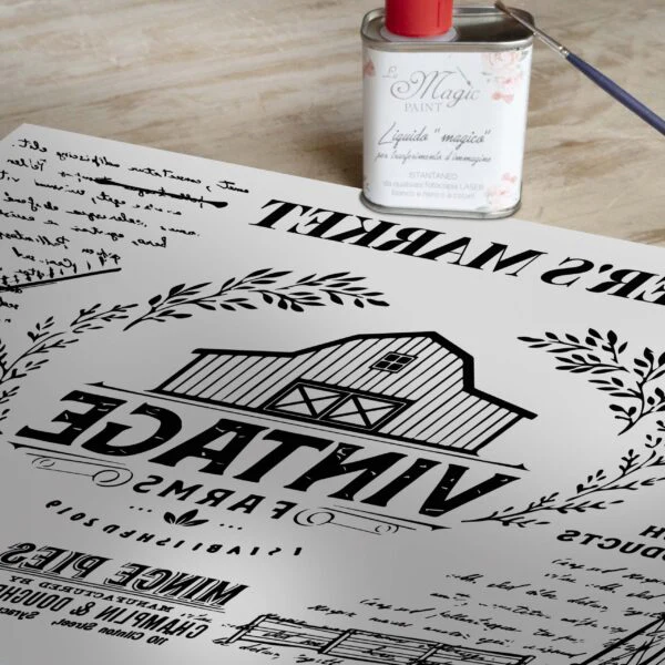 Stampa Trasferibile “COUNTRY, VINTAGE FARM” 28×40 cm