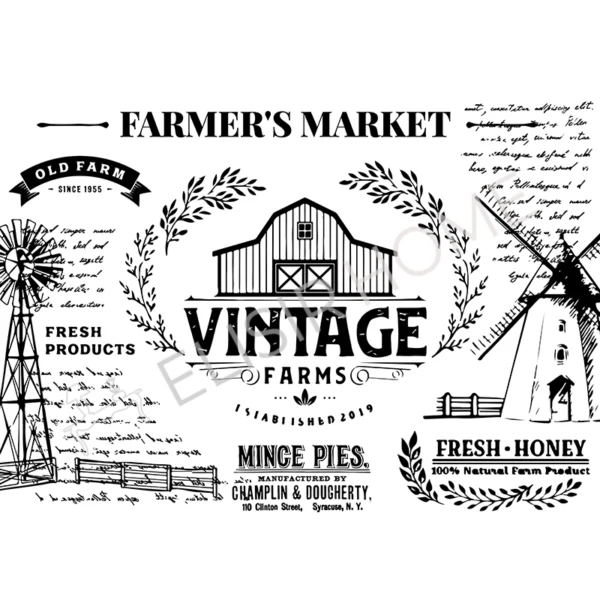 Stampa Trasferibile “COUNTRY, VINTAGE FARM” 28×40 cm - Image 2