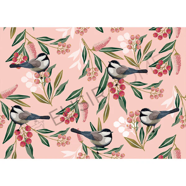 Stampa Trasferibile "FLORA & FAUNA, PINK BIRD" 28X40 cm - Image 2
