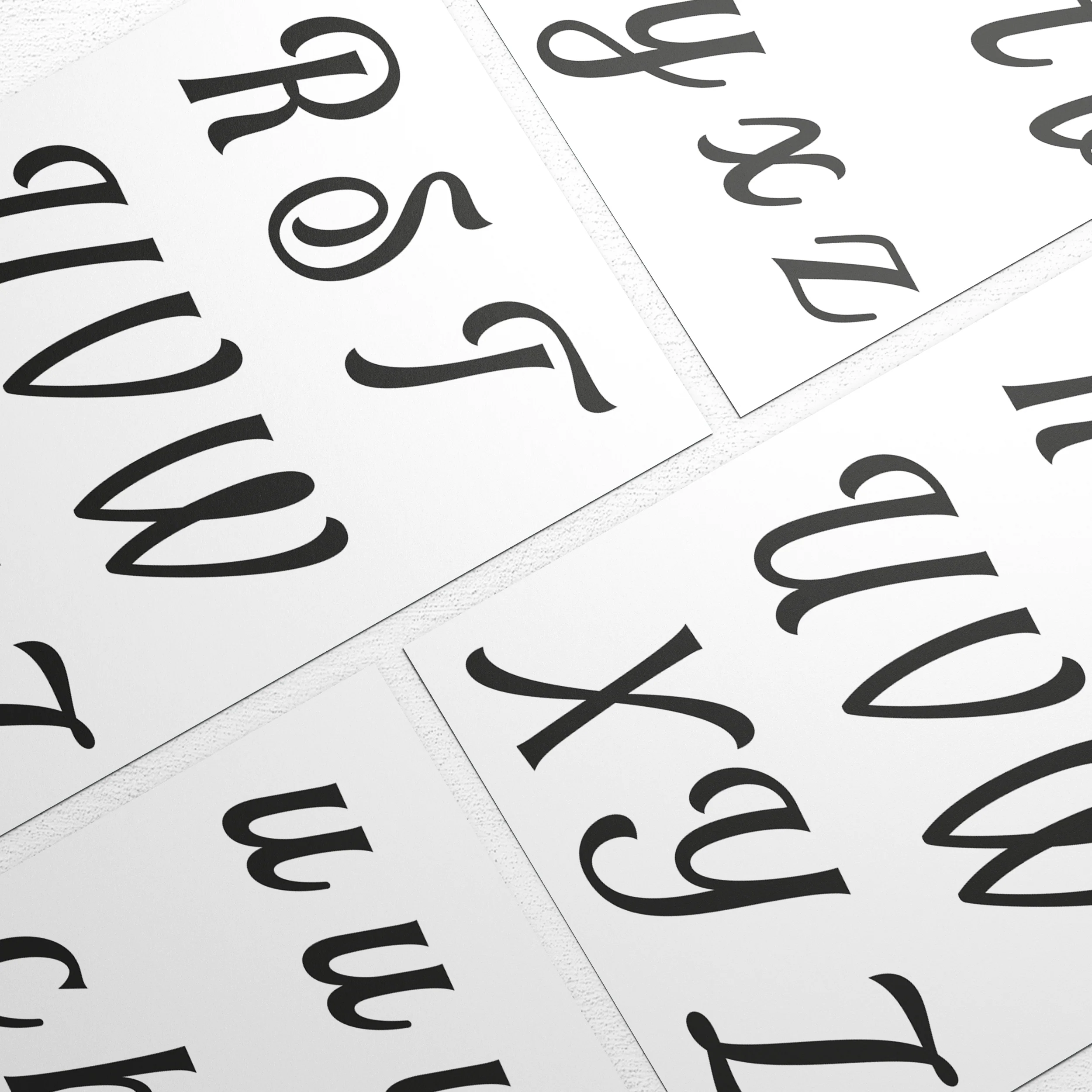 Stampa Trasferibile “LETTERE DELL'ALFABETO FONT ELEGANT” 28×42 cm - Image 2