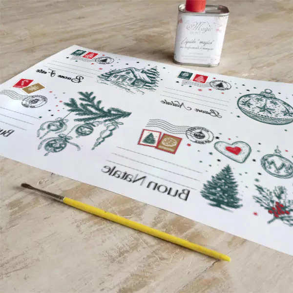 Stampa Trasferibile "NATALE, Cartoline di Natale" 28x40 cm